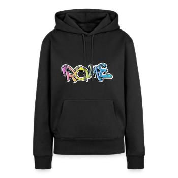 Rome Rome Italie Ville Graffiti Spray Sprayer - Sweat à capuche Premium bio Femme - noir - Devant - Julia (174cm)
