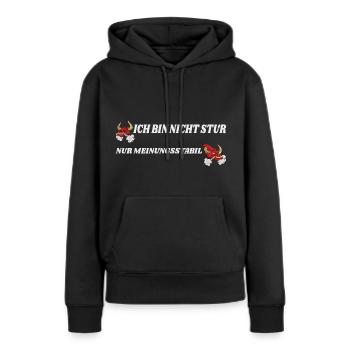 ich bin nicht stur nur meinungsstabil - Frauen Premium Bio Hoodie - Schwarz - Vorne - Julia (174cm)