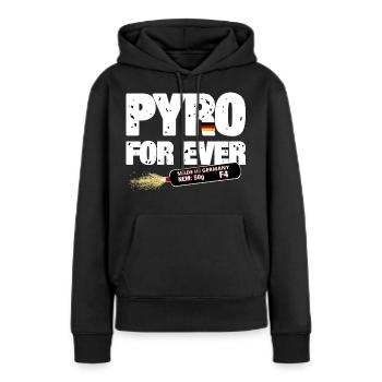 Pyro pour toujours - Sweat à capuche Premium bio Femme - noir - Devant - Julia (174cm)
