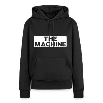 LA MACHINE nouveau - Sweat à capuche Premium bio Femme - noir - Devant - Julia (174cm)