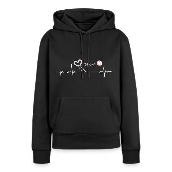 Häkeln Herzschlag - Frauen Premium Bio Hoodie - Schwarz - Vorne - Julia (174cm)