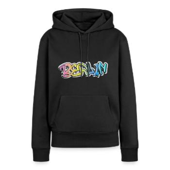 Berlin Allemagne Ville Graffiti Spray Sprayer - Sweat à capuche Premium bio Femme - noir - Devant - Julia (174cm)