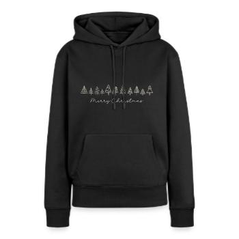 Doodle Sapins de Noël, Joyeux Noël, Unisexe - Sweat à capuche Premium bio Femme - noir - Devant - Julia (174cm)
