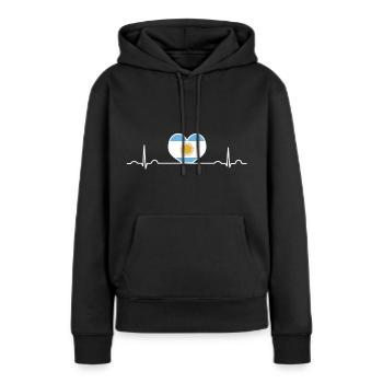 Argentinien - Frauen Premium Bio Hoodie - Schwarz - Vorne - Julia (174cm)