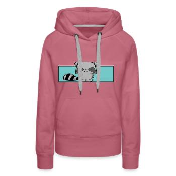 raton laveur mignon, enfants, kawaii, chemise de couchage, bébé - Sweat à capuche Premium bio Femme - mauve - Devant - Isabella (175cm)