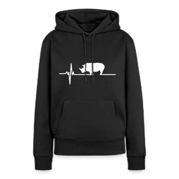 Save the Rhino Day Heartbeat Support Wildlife Gift - Sweat à capuche Premium bio Femme - noir - Devant - Julia (174cm)