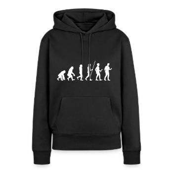 Evolution smartphone génération - Sweat à capuche Premium bio Femme - noir - Devant - Julia (174cm)