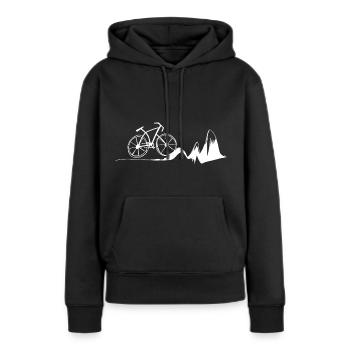 VTT montagnes cadeau design cyclisme - Sweat à capuche Premium bio Femme - noir - Devant - Julia (174cm)