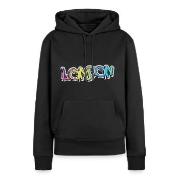 Londres Angleterre UK City Graffiti Spray Sprayer - Sweat à capuche Premium bio Femme - noir - Devant - Julia (174cm)