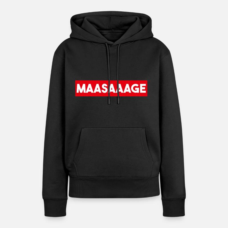 Maasaaage - Sweat à capuche Premium bio Femme - noir