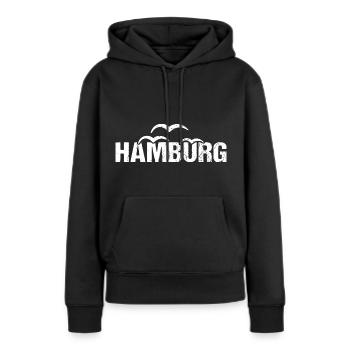 Hambourg Ville hanséatique Allemagne du Nord - Sweat à capuche Premium bio Femme - noir - Devant - Julia (174cm)