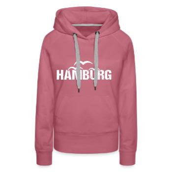 Hamburg Hansestadt Norddeutschland - Frauen Premium Bio Hoodie - Malve - Vorne - Isabella (175cm)