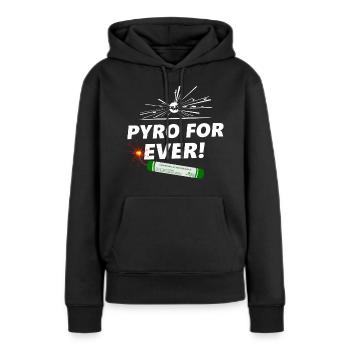 pyro pour toujours - Sweat à capuche Premium bio Femme - noir - Devant - Julia (174cm)