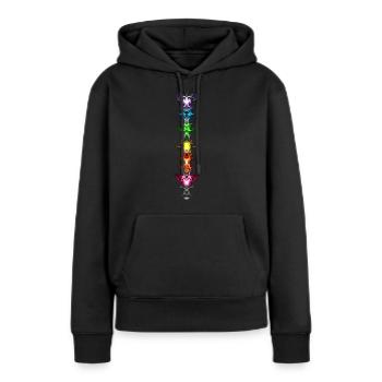 Art fractal Chakra Energy Centers Yoga Bouddhisme - Sweat à capuche Premium bio Femme - noir - Devant - Julia (174cm)