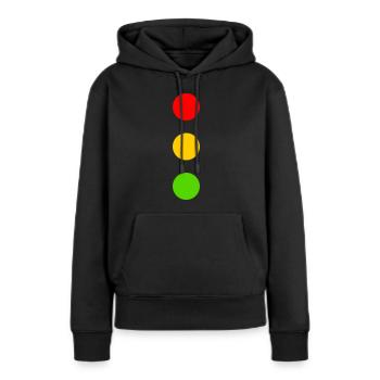 Costume de feu de circulation Rouge Jaune Vert Points Carnaval - Sweat à capuche Premium bio Femme - noir - Devant - Julia (174cm)