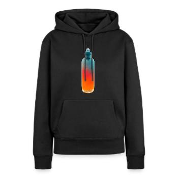 Wasserflasche Retro Sport - Frauen Premium Bio Hoodie - Schwarz - Vorne - Julia (174cm)