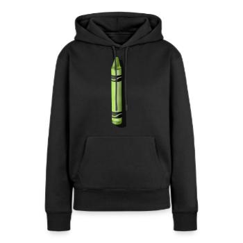 Crayon green - digital drawing - Women’s Premium Organic Hoodie - black - Front - Julia (174cm)