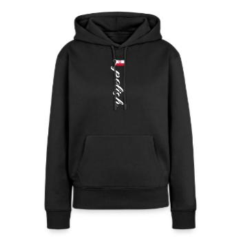 Pologne - Sweat à capuche Premium bio Femme - noir - Devant - Julia (174cm)