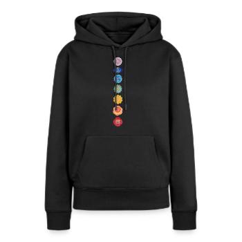 Chakra Sanskrit - Sweat à capuche Premium bio Femme - noir - Devant - Julia (174cm)