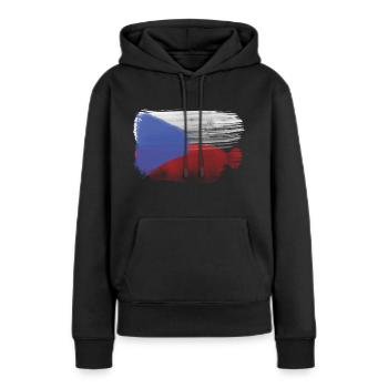 Tschechische flagge - Frauen Premium Bio Hoodie - Schwarz - Vorne - Julia (174cm)