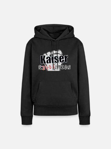 Revolution Kaiser - Frauen Premium Bio Hoodie - Schwarz
