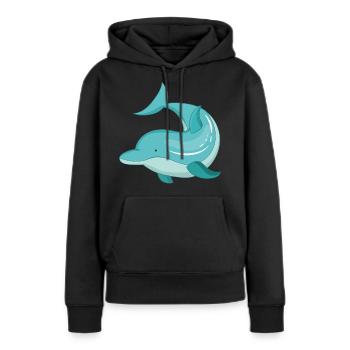 Delfin - Sweat à capuche Premium bio Femme - noir - Devant - Julia (174cm)