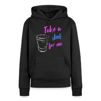 Alcool - Sweat à capuche Premium bio Femme - noir - Devant - Julia (174cm)