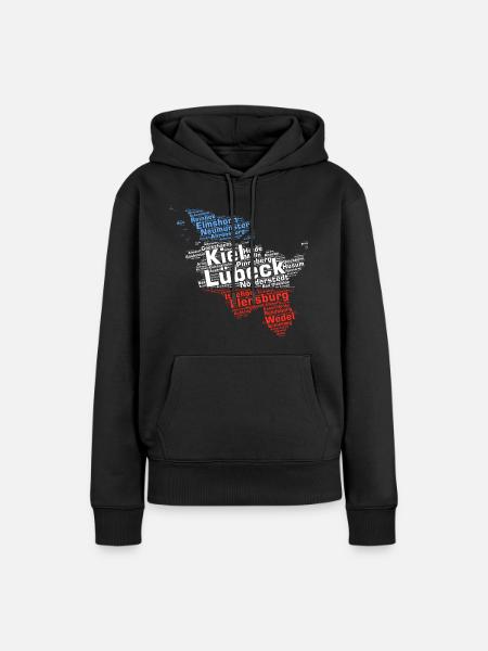 Bundesland Schleswig-Holstein Städte und Gemeinden - Frauen Premium Bio Hoodie - Schwarz