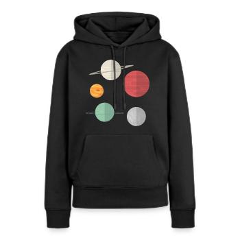Galaxis - Frauen Premium Bio Hoodie - Schwarz - Vorne - Julia (174cm)