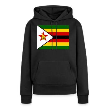 Flagge von Zimbabwe (zw) - Frauen Premium Bio Hoodie - Schwarz - Vorne - Julia (174cm)