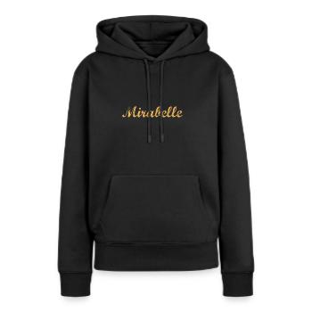 Mirabelle - Sweat à capuche Premium bio Femme - noir - Devant - Julia (174cm)