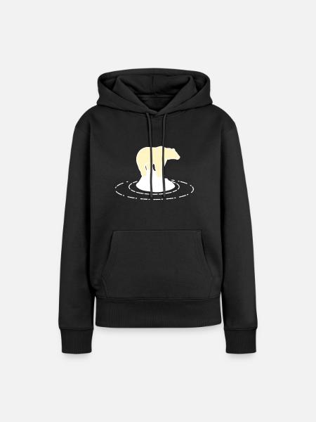 Eisbär - Frauen Premium Bio Hoodie - Schwarz