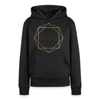 Symbole Formen Geschenk Achteck Dreieck gold Linie - Frauen Premium Bio Hoodie - Schwarz - Vorne - Julia (174cm)