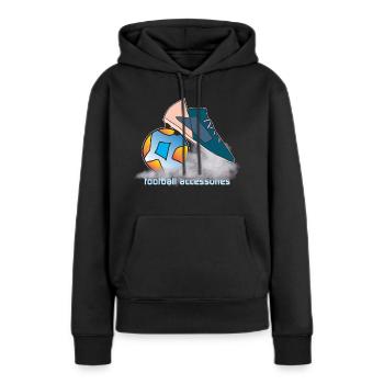 football Fußball Fussball Ball Fußballschuhe - Frauen Premium Bio Hoodie - Schwarz - Vorne - Julia (174cm)