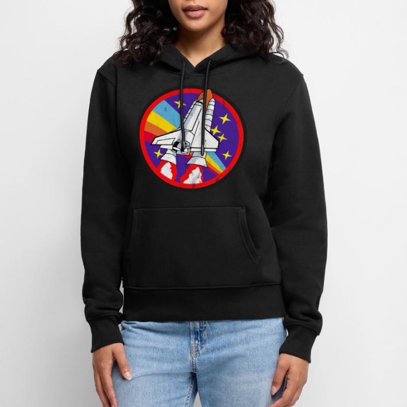 Fusée | L'espace | Look usagé | idée cadeau Sweat à capuche Premium bio Femme