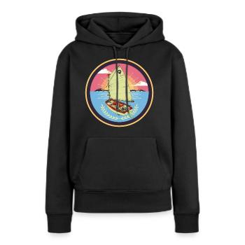 Optimist - Sweat à capuche Premium bio Femme - noir - Devant - Julia (174cm)