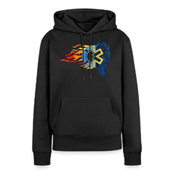 Services d'urgence des ambulanciers paramédicaux - Sweat à capuche Premium bio Femme - noir - Devant - Julia (174cm)