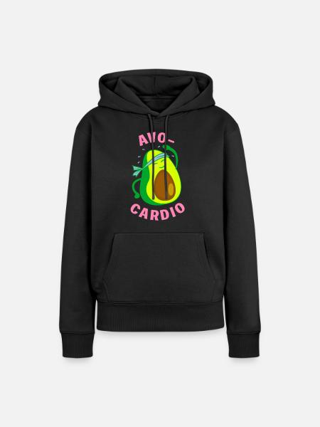 Avo Cardio - Frauen Premium Bio Hoodie - Schwarz