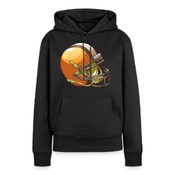 Casque de football - Sweat à capuche Premium bio Femme - noir - Devant - Julia (174cm)