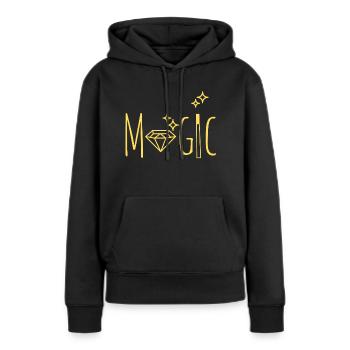 la magie - Sweat à capuche Premium bio Femme - noir - Devant - Julia (174cm)