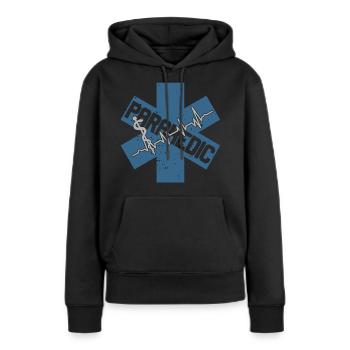 Ambulanciers ambulanciers Services de secours - Sweat à capuche Premium bio Femme - noir - Devant - Julia (174cm)