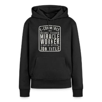 E-Commerce - Sweat à capuche Premium bio Femme - noir - Devant - Julia (174cm)