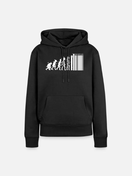 Einzigartiger Evolutionsentwurf für Verbraucher - Frauen Premium Bio Hoodie - Schwarz