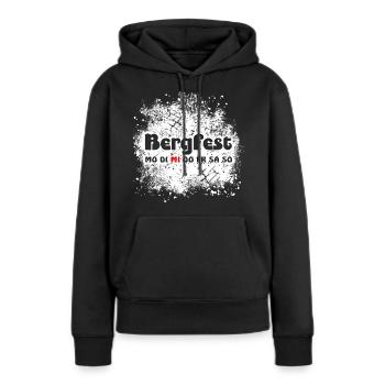 Bergfest Mittwoch Halbzeit Hälfte - Frauen Premium Bio Hoodie - Schwarz - Vorne - Julia (174cm)
