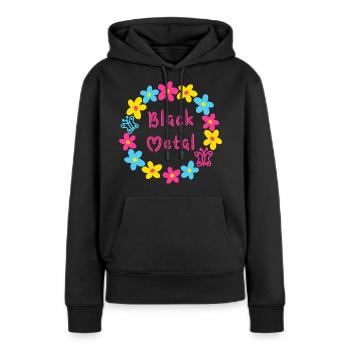 BLACK METAL - Frauen Premium Bio Hoodie - Schwarz - Vorne - Julia (174cm)