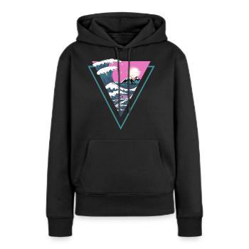 Vagues - Sweat à capuche Premium bio Femme - noir - Devant - Julia (174cm)