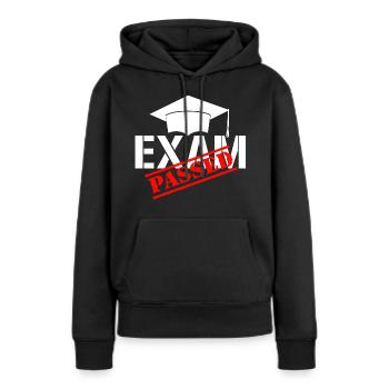 Examen réussi. - Sweat à capuche Premium bio Femme - noir - Devant - Julia (174cm)