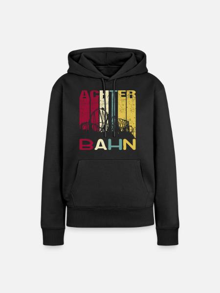 Achterbahn Freizeitpark Retro Vintage Silhouette - Frauen Premium Bio Hoodie - Schwarz
