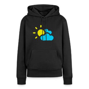Nuageux soleil nuages ciel été printemps - Sweat à capuche Premium bio Femme - noir - Devant - Julia (174cm)