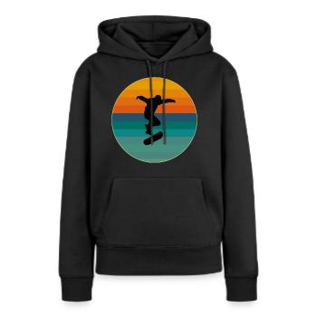 Skate, skaten, Skater, Skateboard - Frauen Premium Bio Hoodie - Schwarz - Vorne - Julia (174cm)
